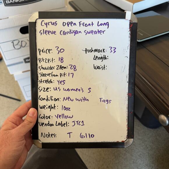 Cyrus Open Front Long Sleeve Cardigan Sweater US Women's S - Picture 7 of 7